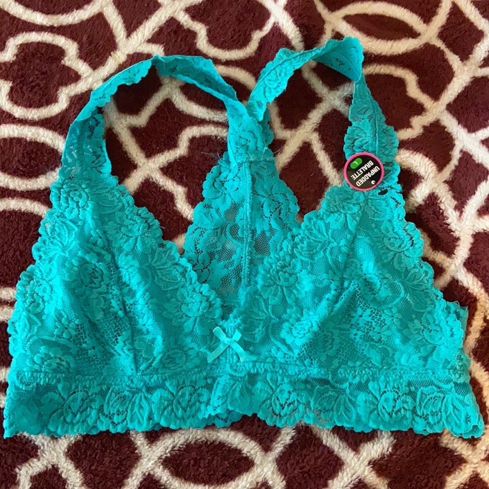 L teal bralette
